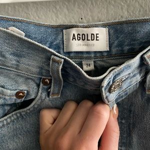 AGOLDE Riley High Rise Straight Crop in Renewal only worn twice